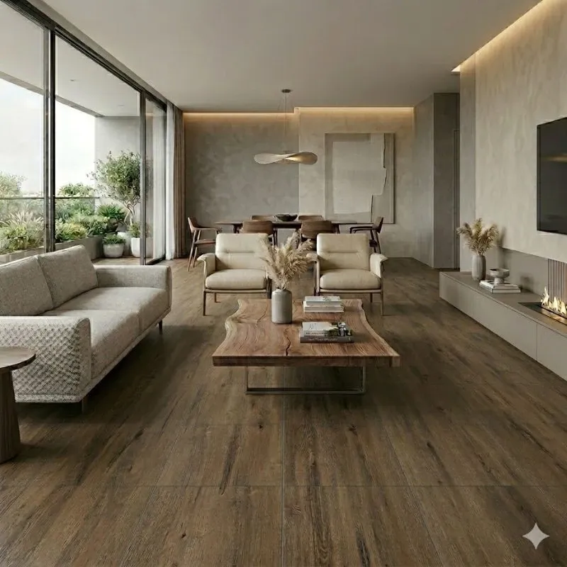 Piso Embramaco Bristol Brown Acetinado Retificado 76x76 cm – Caixa com 2,87 m²